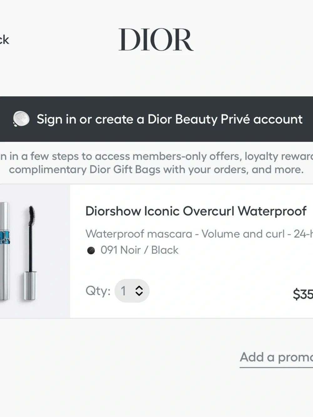 Dior Diorshow Iconic Overcurl Waterproof Mascara